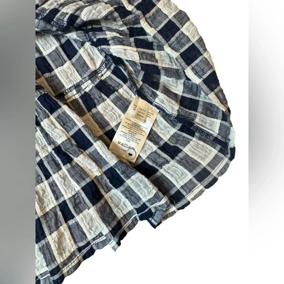 Anthropologie Pilcro The Letterpress Checker Blue Tiered Shirt Size S NWOT - Picture 6 of 8
